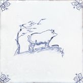 blue delft animal design five