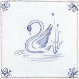blue delft bird design five