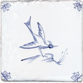 blue delft bird design one