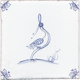 blue delft bird design six