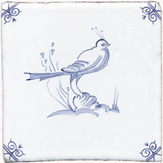 blue delft bird design two