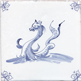 blue delft sea creature three