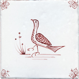 crimson delft bird design five
