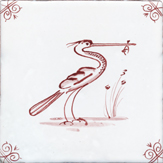 crimson delft bird design four