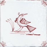 crimson delft bird design six
