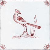 crimson delft bird design three