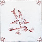 crimson delft bird design two