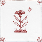 crimson delft flower design five