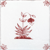 crimson delft flower design four