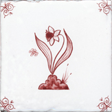 crimson delft flower design one