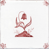 crimson delft flower design seven