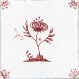 crimson delft flower design six