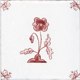 crimson delft flower design three