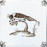 sepia delft bird design four