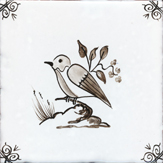 sepia delft bird design one