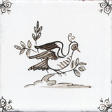 sepia delft bird design two